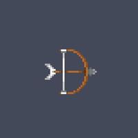 a bow and arrow in pixel art style vector