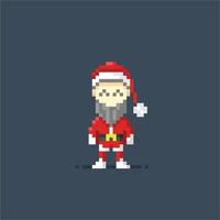 santaclause in pixel art style vector