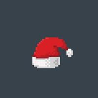 santa hat in pixel art style vector