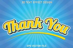 Thank you text effect design vector