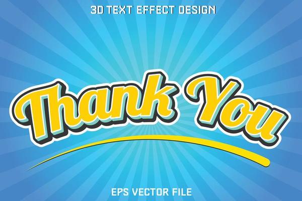 Thank you text effect design