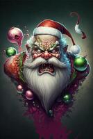 digital painting of a santa claus. . photo