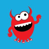 funny monster of cartoon character with smile face vector illustration