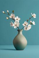 vase with some white flowers in it. . photo