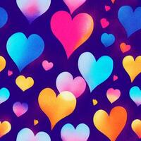 bunch of different colored hearts on a black background. . photo