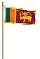 3d bandera de sri lanka en un pilar foto