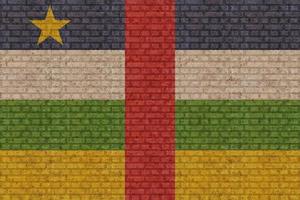 3D Flag of Central African Republic on brick wall photo