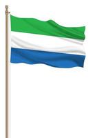 3D Flag of Sierra Leone on a pillar photo