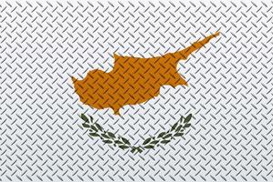 3D Flag of Cyprus on a metal photo