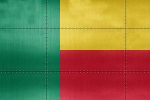 3D Flag of Benin on metal photo