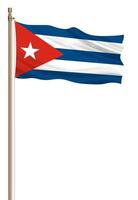 3d bandera de Cuba en un pilar foto