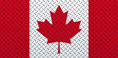 3D Flag of Canada on a metal photo