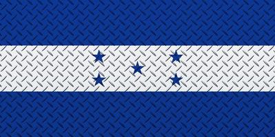 3D Flag of Honduras on a metal photo