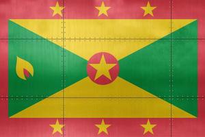 3D Flag of Grenada on metal photo