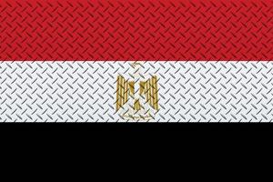 3D Flag of Egypt on a metal photo