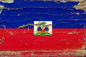3d bandera de Haití en madera foto