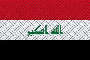 3D Flag of Iraq on a metal photo