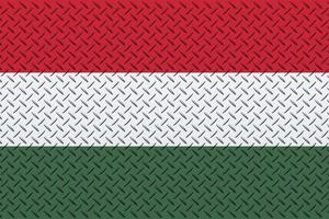 3D Flag of Hungary on a metal photo