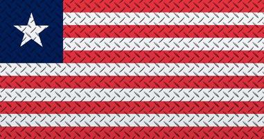3d bandera de Liberia en un metal foto