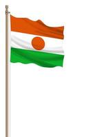 3D Flag of Niger on a pillar photo