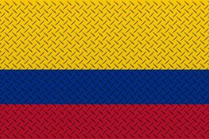 3d bandera de Colombia en un metal foto