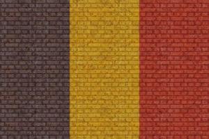 3D Flag of Chad on brick wall photo