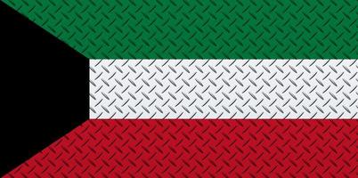 3D Flag of Kuwait on a metal photo