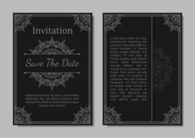 Clásico invitación tarjeta, con mandala ornamento vector