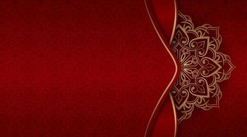 red luxury background, with gold mandala ornament vector