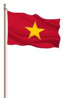 3D Flag of Vietnam on a pillar photo