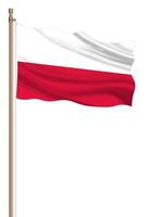 3d bandera de Polonia en un pilar foto