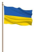 3D Flag of Ukraine on a pillar photo