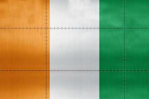 3D Flag of Ivory Coast on metal photo