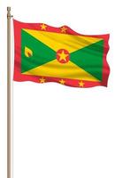 3D Flag of Grenada on a pillar photo