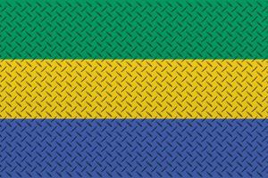 3D Flag of Gabon on a metal photo