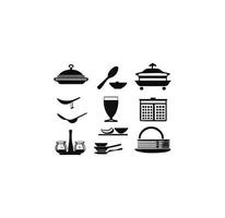 Vector icons silhouette for kitchen.