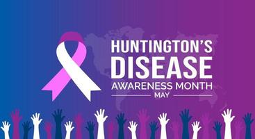 Huntingtons Disease Awareness Month background or banner design template celebrated in may vector