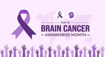 Brain Cancer Awareness Month or banner design template celebrated in may vector