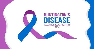 Huntingtons Disease Awareness Month background or banner design template celebrated in may vector