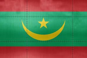 3D Flag of Mauritania on metal photo