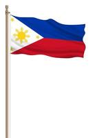 3d bandera de Filipinas en un pilar foto