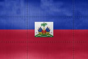 3D Flag of Haiti on metal photo