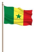 3D Flag of Senegal on a pillar photo