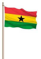 3D Flag of Ghana on a pillar photo