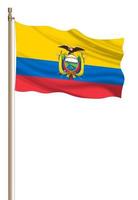 3d bandera de Ecuador en un pilar foto