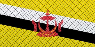 3D Flag of Brunei on a metal photo