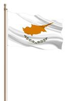 3D Flag of Cyprus on a pillar photo