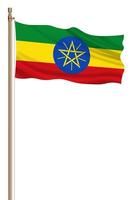 3D Flag of Ethiopia on a pillar photo