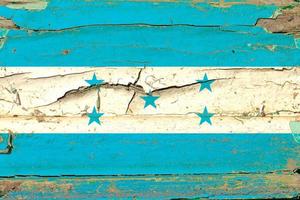 3D Flag of Honduras on wood photo