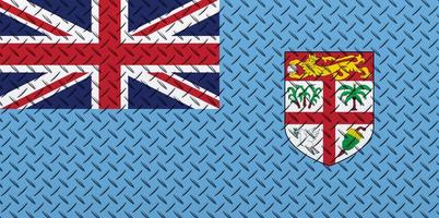 3D Flag of Fiji on a metal photo